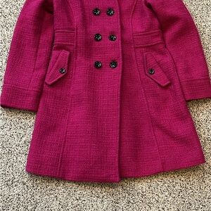 Stylish Pink Double-Breasted Women’s Dressy Coat